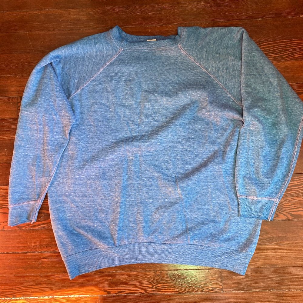 Vintage faded raglan sweatshirt overstitched 1960s